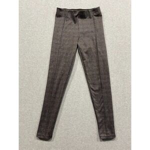 Haute Monde Gray Plaid Pull On Tapered Pants Elastic Waist- Women's Size S